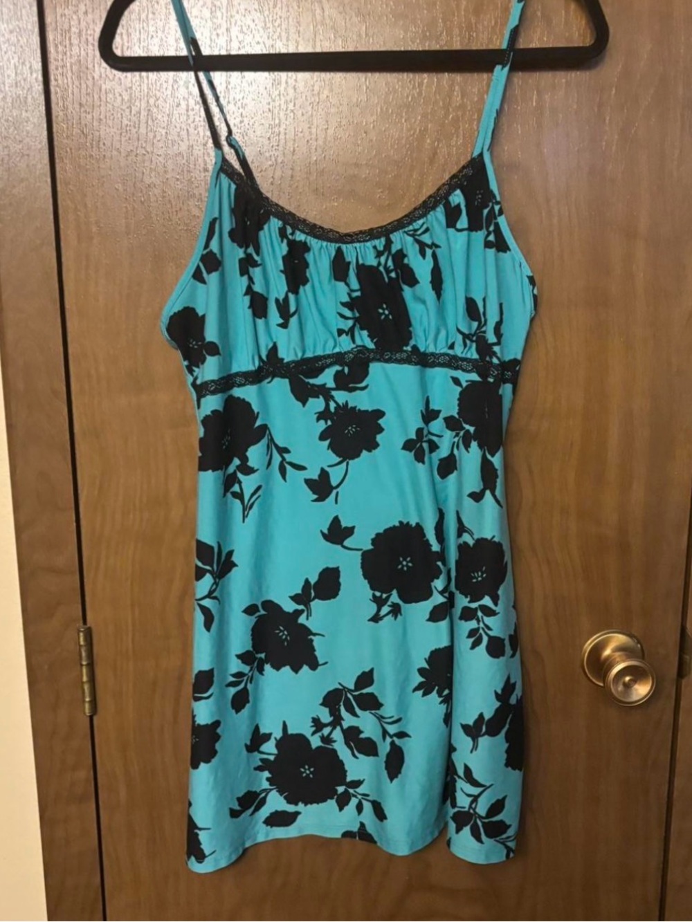 Apt.9 Y2k Teal and Black Mini Slip-On Dress